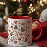 Christmas Mug Candy Cane - 11oz - Red
