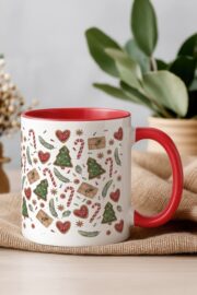 Christmas Mug Candy Cane - 11oz - Red - Image 2
