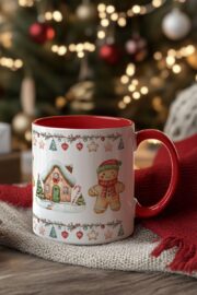 Christmas Mug Gingerbread - 11oz - Red - Image 2