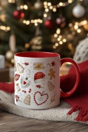Christmas Mug Ornaments - 11oz - Red - Image 2